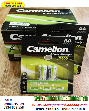 COMBO 01hộp 12vỉ=24viên Pin sạc AA 1.2v Camelion NH-AA2500ARBP2 AlwaysReady chính hãng _Giá chỉ 948.000đ/HỘP